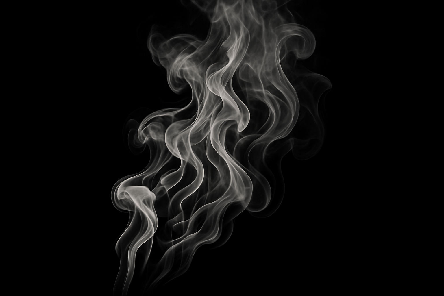 white smoke on black background